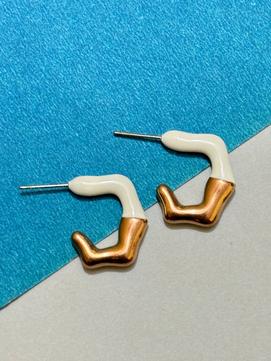 Dual tone Earrings - Anti Tarnish