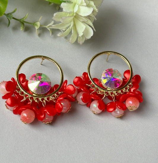 Floreta Earrings- Red