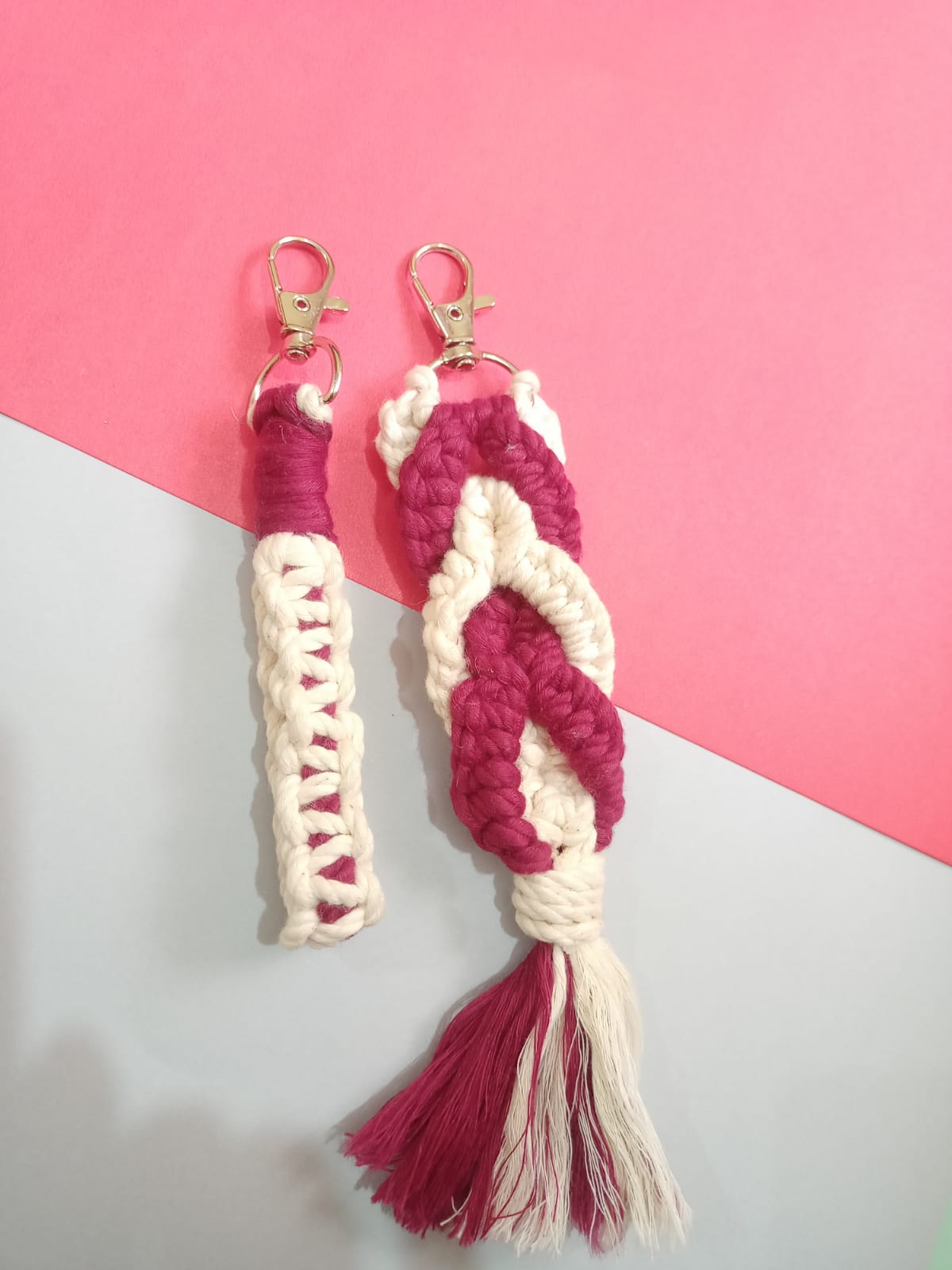 Red and Cream Key Chain- Combo